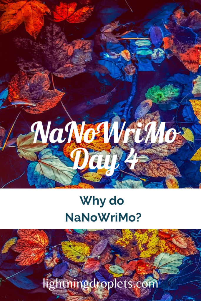 why do nanowrimo? Nanowrimo day 4