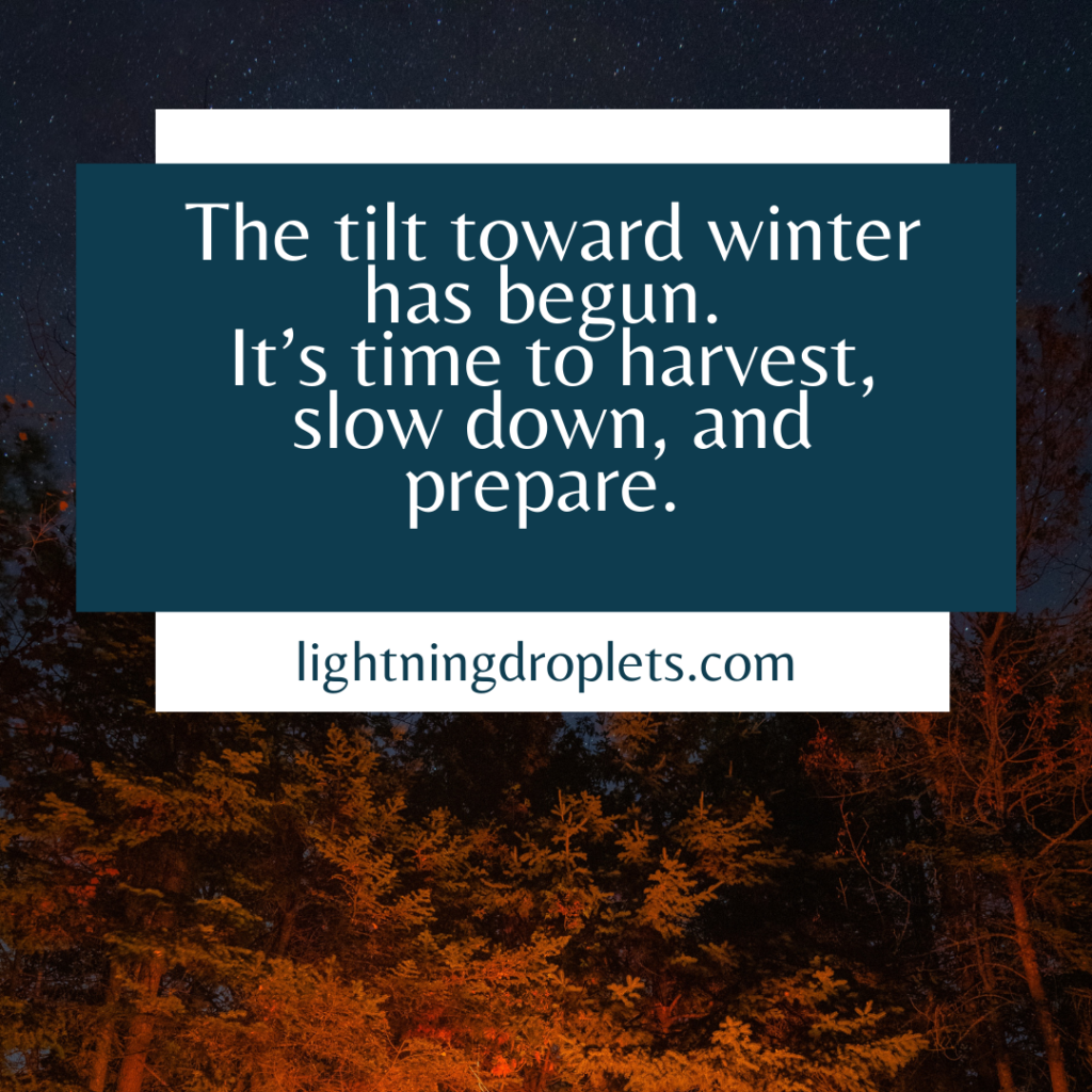 Mabon, which happens on the fall equinox, is the time of year when the earth is balanced between summer and winter. It’s known as the pagan Thanksgiving, the season of feasting and harvest, and a season to begin to prepare for the winter.